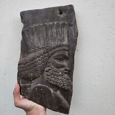 CIRCA AN IMPORTANT PERSEPOLIS ERA PERSIAN STONE CARVED PANEL FRAGMENT OF SOLDIER picture