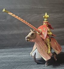 Schleich Red Knight Figure with Horse Red Gold Fleur De Lis Retired Free S&H picture