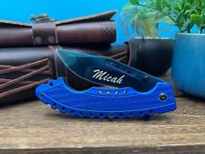 Personalized Folding Knife Gift Groomsmen Gifts Pocket Knife Annealed Blue Blade picture