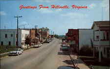 Hillsville Virginia VA Classic 1950s Cars Street Scene Vintage Postcard picture