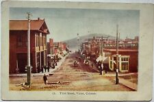 Victor Colorado Dirt Main Street Business Postcard c1900s picture