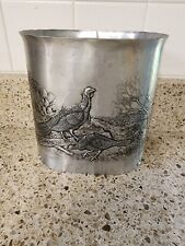 Vintage Wendell August Desk Waste Can Forged Aluminum with Wild Turkey Design picture