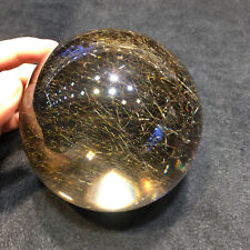 1642g Top Rare Natural Rutilated gold crystal Quartz Sphere healing energy ball picture