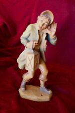 Schmid Linder Swiss Hand Carved 10 in. Carving/Night watchman/Hunter/Vintage picture