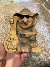 norway hand carved wood troll rare vintage folk art picture