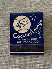 LEFTY’S Powell Street San Francisco Cocktail Lounge Vintage Matchbook ~ picture