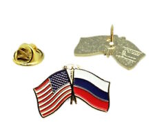 United States Russian Federation Russia Friendship Flag Lapel Pin picture