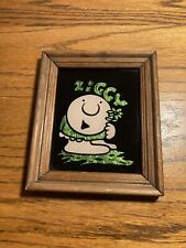 Ziggy Vintage Framed Cartoon Reverse Foil Painted Wall Art Picture 5 1/2 X 6” picture