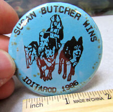 Alaska Iditarod DogSled Race Button, 1986 Susan Butcher Numbered, initialed 1884 picture