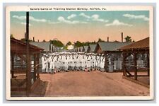 Sailors Camp At Training Station Berkley, Norfolk Virginia VA Postcard picture