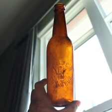 Antique Rare Amber Pint Winged H Hoster Columbus Ohio Pre Pro Beer Bottle picture