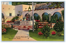 c1940's Governor's Palace Patio and Fountain San Antonio Texas TX Postcard picture