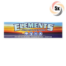 5x Packs Elements Ultra Thin King Size | 33 Papers Each | + 2 Free Rolling Tubes picture