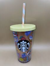 Starbucks JAPAN Brand New 16 oz Cupcake Motif Yellow Plastic Tumbler w/ Straw picture