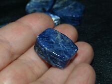 Vintage Carved Chinese Bead Blue Sodalite Flowers Design 20mm 15mm Rectangular  picture