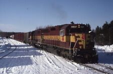WC WISCONSIN CENTRAL Railroad Train Locomotive 6537 TROUT LAKE MI Photo Slide picture