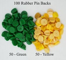 100 pieces - Pin Back Rubber Clutch - Yellow  & Green mix picture