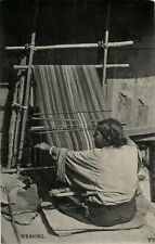 PC CPA INDIA, WEAVING, CALCUTTA, Vintage REAL PHOTO Postcard (b13712) picture