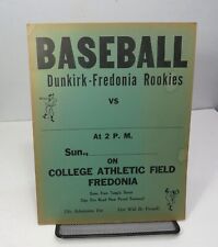 Vintage 1950s DUNKIRK Fredonia NY Rookies Minor League BASEBALL Team Poster Sign picture