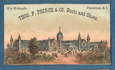 Vintage 1876 Centennial Exposition Trade Card Pierce Boots & Shoes Providence RI picture