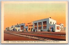 Gallup New Mexico~El Navajo Fred Harvey Hotel & Railroad~Vintage Linen Postcard picture