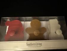 Southern Living Set Of 3 Cookie Stamps, Santa ,Gingerbread Man, Snowman picture