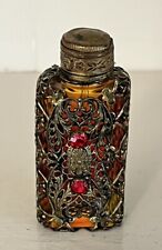 Vintage mini czech red and gold perfume bottle picture