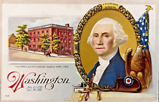 1907-15 Fourth of July PC President Geo WASHINGTON & American SYMBOLS Flag Eagle picture