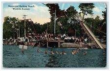 1913 Municipal Bathing Beach Exterior Wichita Kansas KS Vintage Antique Postcard picture
