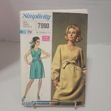 1960s Simplicity UNCUT Sewing Pattern 7990 Designer Fashion Misses Dress Size 8 picture