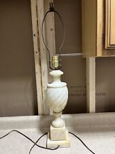 Vintage Neoclassical Alabaster Marble  Electric Table Lamp Mid Century picture