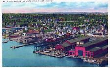 Bath Maine Bath Iron Works and Waterfront Postcard picture