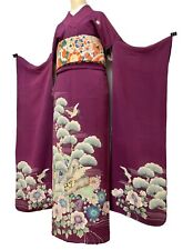 JAPANESE SILK ANTIQUE FURISODE / 0.8kg / COMBINE SHIPPING $30 / WEIGHT LIMIT=2kg picture