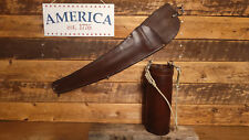 Vintage Saw Leather Sheath Scabbard Hand Saw + Wine Holder Buckingham Co NY picture