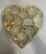 Russell Stover Clear Plastic and Red Brocade Valentine Chocolate Boxes Empty x4 picture