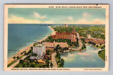 Miami Beach FL-Florida, Aerial Hotels On The Ocean, Vintage Souvenir Postcard picture
