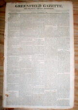 Rare original 1826 GREENFIELD GAZETTE newspaper - FRANKLIN COUNTY Massachusetts picture