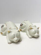 Formalities By Baum Bros. Pair of Sleeping Porcelain Cats Floral and Gold Decor picture