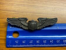 WWII Nice US Army Air Force Sterling Amico Full Size 3” Pilot Wings Clutchback picture