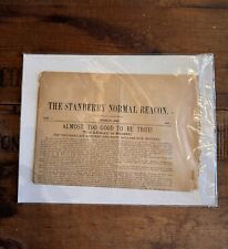 Circa 1893 Newspaper THE STANBERRY NORMAL BEACON  picture