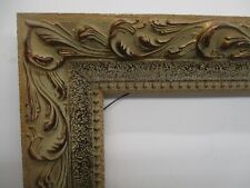 Old/Vtg Solid Wood Bronze And Gold Color Ornate Pic Frame Fits 15