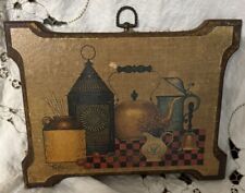 Vintage Stapco N.Y. Kitchen Wall Hangings by Kirby Lithograph on Wood picture