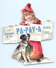 Pa-Pay-A Papaya Chewing Gum DAMAGED Standing Die Cut Trade Card Keighin VTG Ad picture