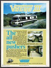 1987 VOGUE III RV Motorhome Vintage Original Print AD | Vogue Coach Corporation picture