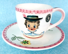 PY Norcrest Vintage 1950's Japan Gay 90s Lady Cup & Saucer Set Anthropomorhic picture