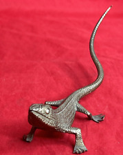 Vintage Brass Gecko Lizard Figure Figurine Animal picture