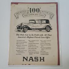 1928 VTG Orig Magazine Ad Auto Nash Car 
