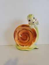 Vintage Enesco Anthropomorphic Snappy the Snail Figurine Japan Spoon Rest picture