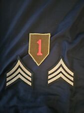 Reproduction WWII US Army Sergeant Chevrons With 1st Infantry Patch picture