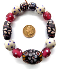 Lewis & Clark Strand Ambassador Eye White Center Eye African Trade Beads Bin 66 picture